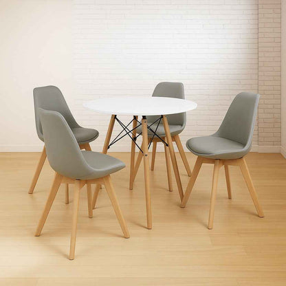 Juego de comedor moderno con mesa Eames y sillas Emma para hogar