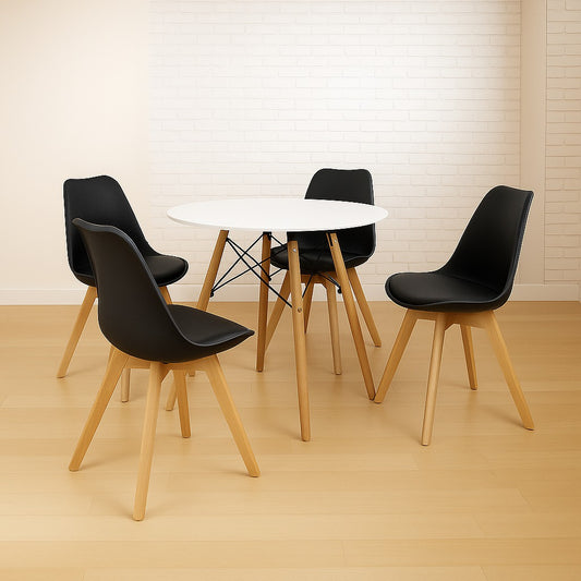 Comedor Moderno 4 Puestos Tipo Eames + Silla Emma