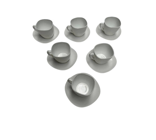 Juego Pocillo Plato Cuadrado Juego x 12