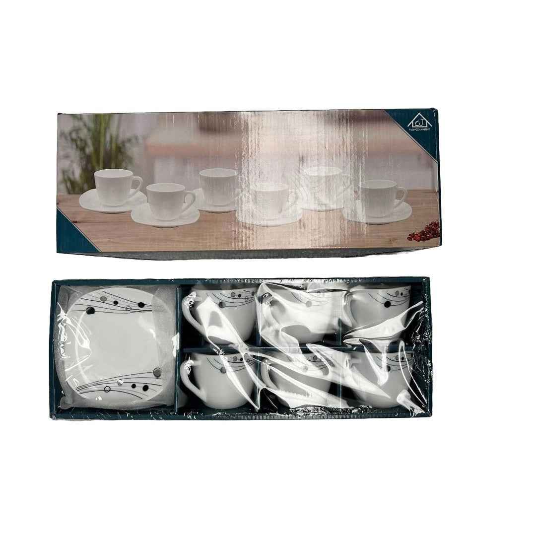 Pocillos con platos cuadrados en caja para regalo, hogar y cocina