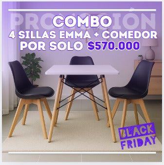 Comedor Minimalista mesa cuadrada con silla EMA