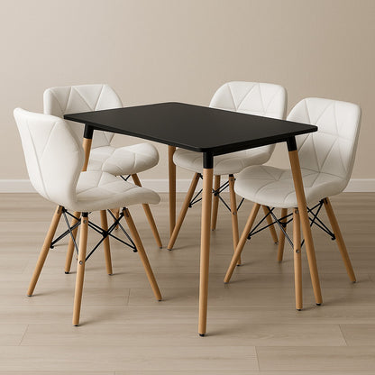 Juego de comedor rectangular con sillas Mariposa para apartamento y sala comedor