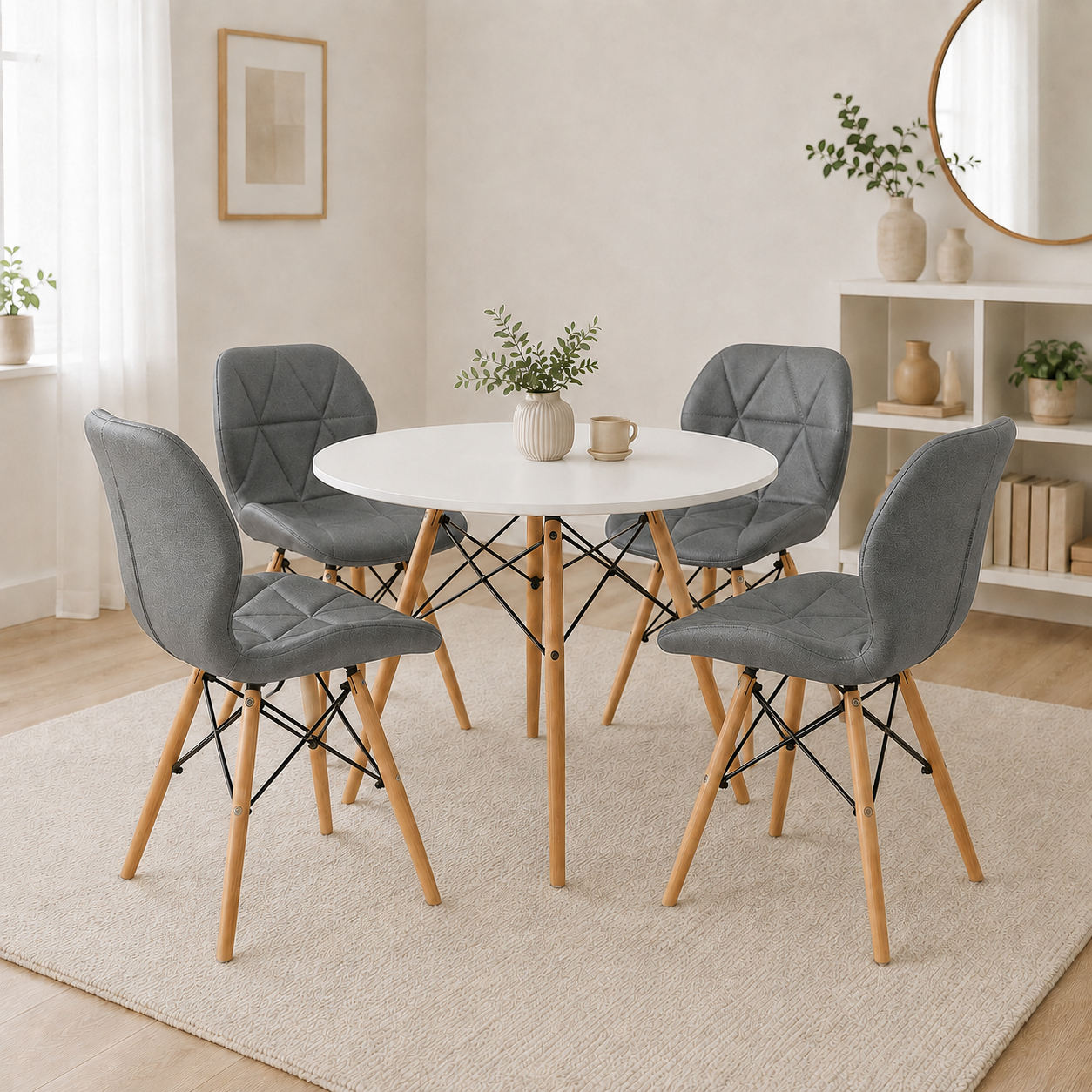Comedor Minimalista Eames con silla Mariposa Premium