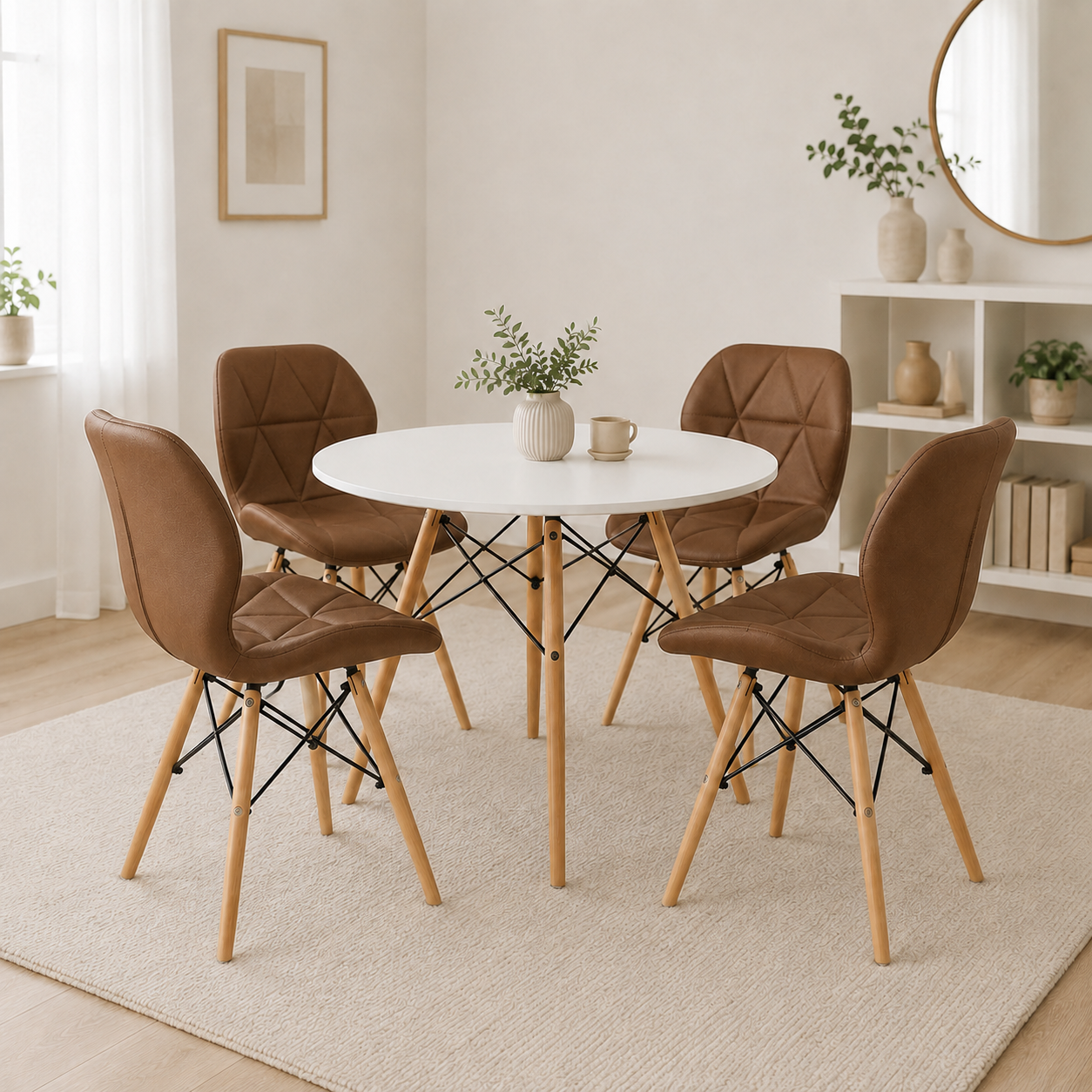 Comedor Minimalista Eames con silla Mariposa Premium
