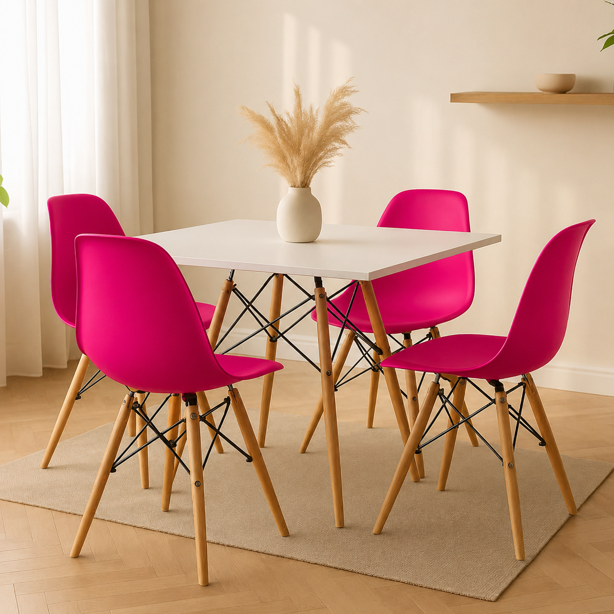 Comedor Minimalista mesa cuadrada Eames Premium