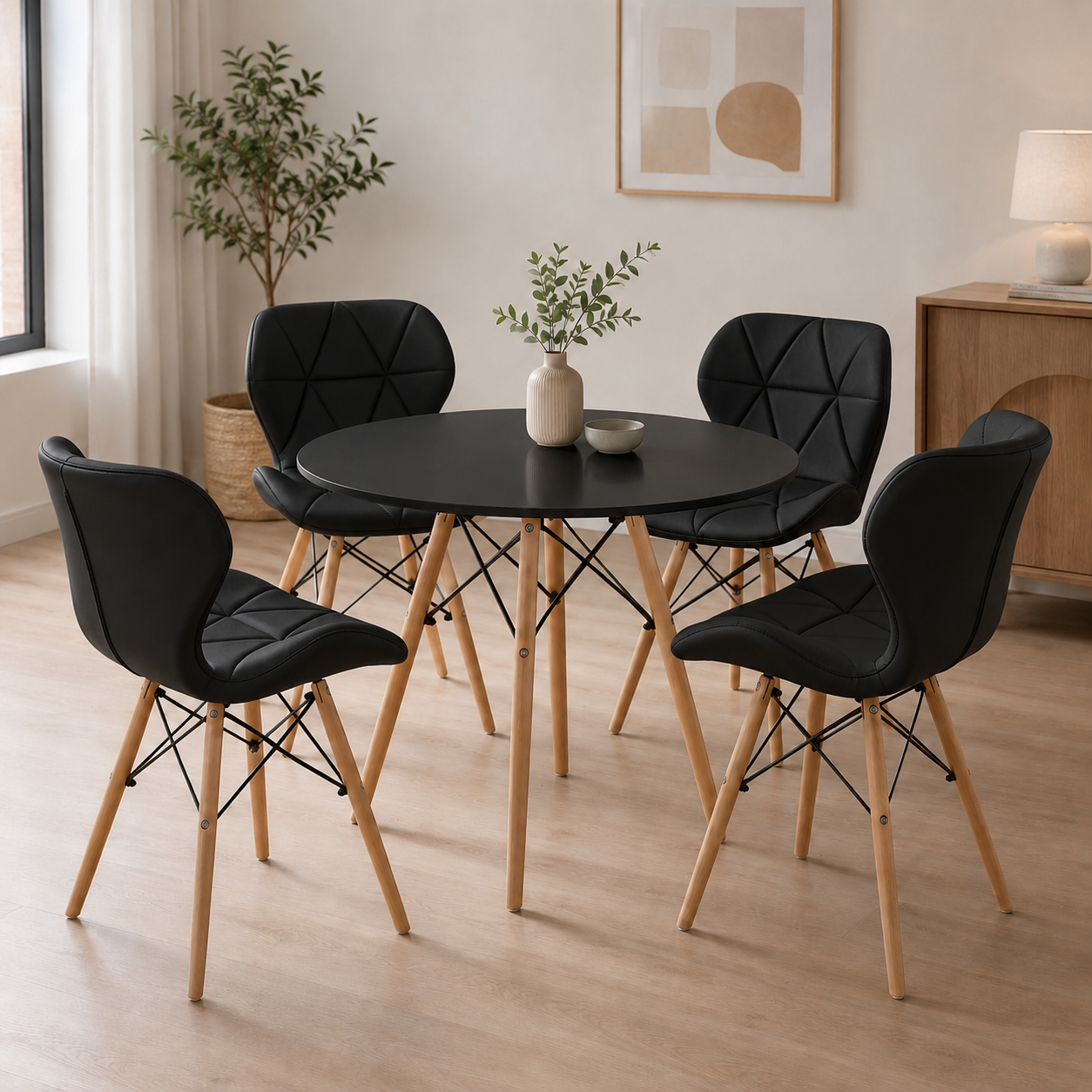 Comedor Minimalista Eames con silla Mariposa Premium
