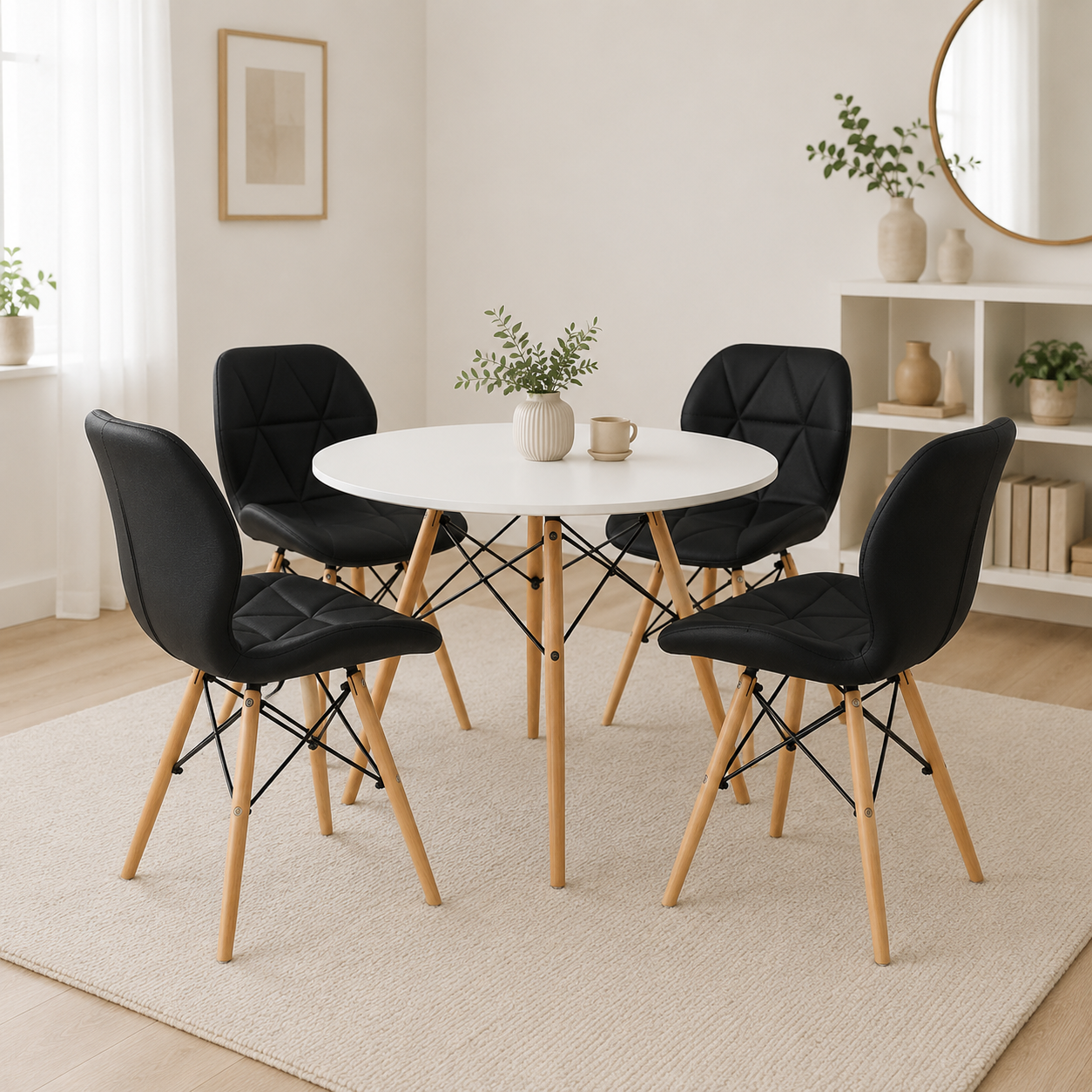 Comedor Minimalista Eames con silla Mariposa Premium