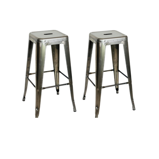 TABURETE METÁLICO TOLIX SIN PINTURA, SET x2