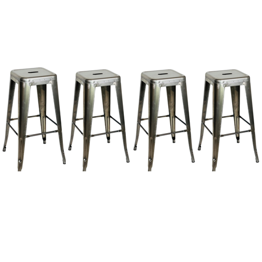 TABURETE METÁLICO TOLIX SIN PINTURA, SET x4