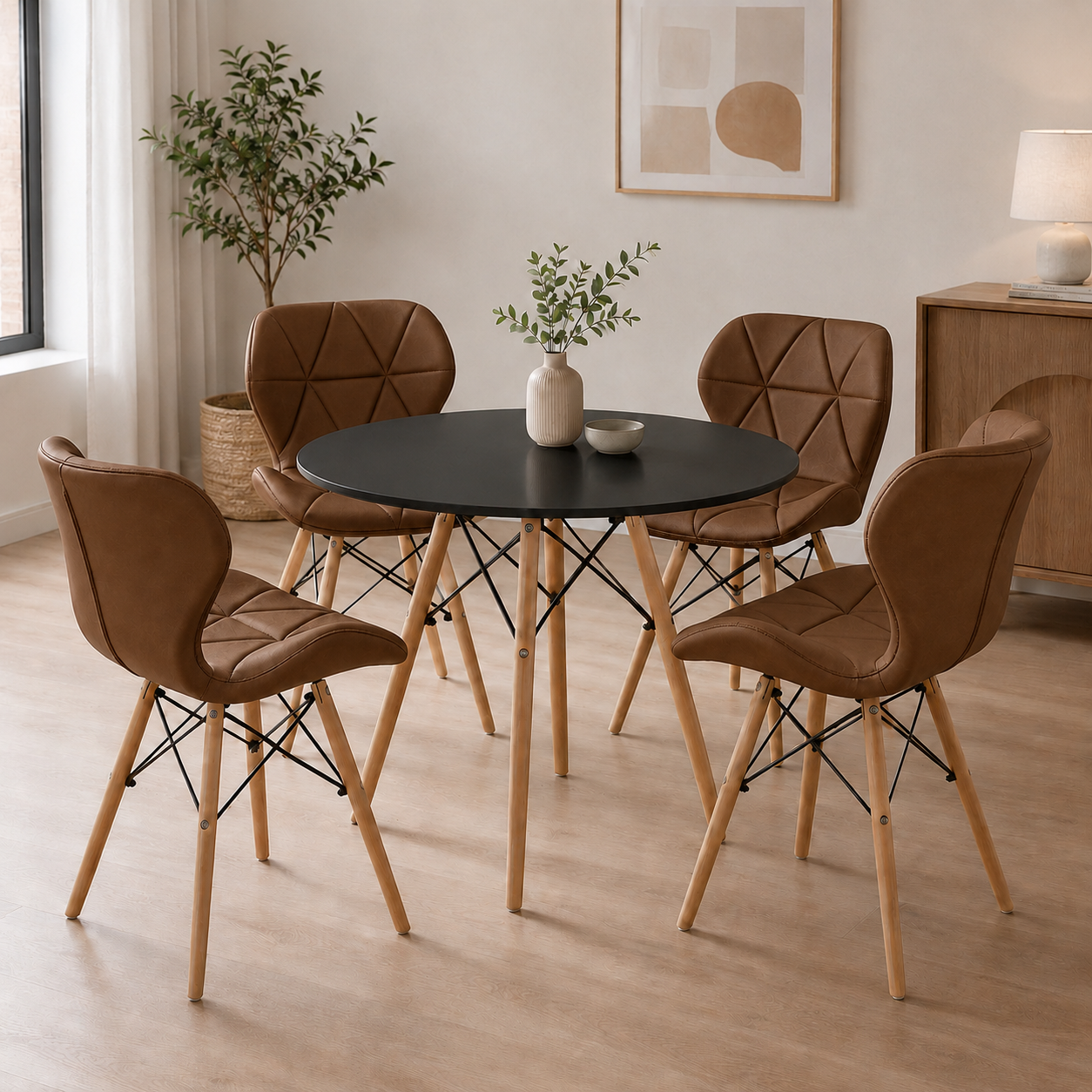 Comedor Minimalista Eames con silla Mariposa Premium