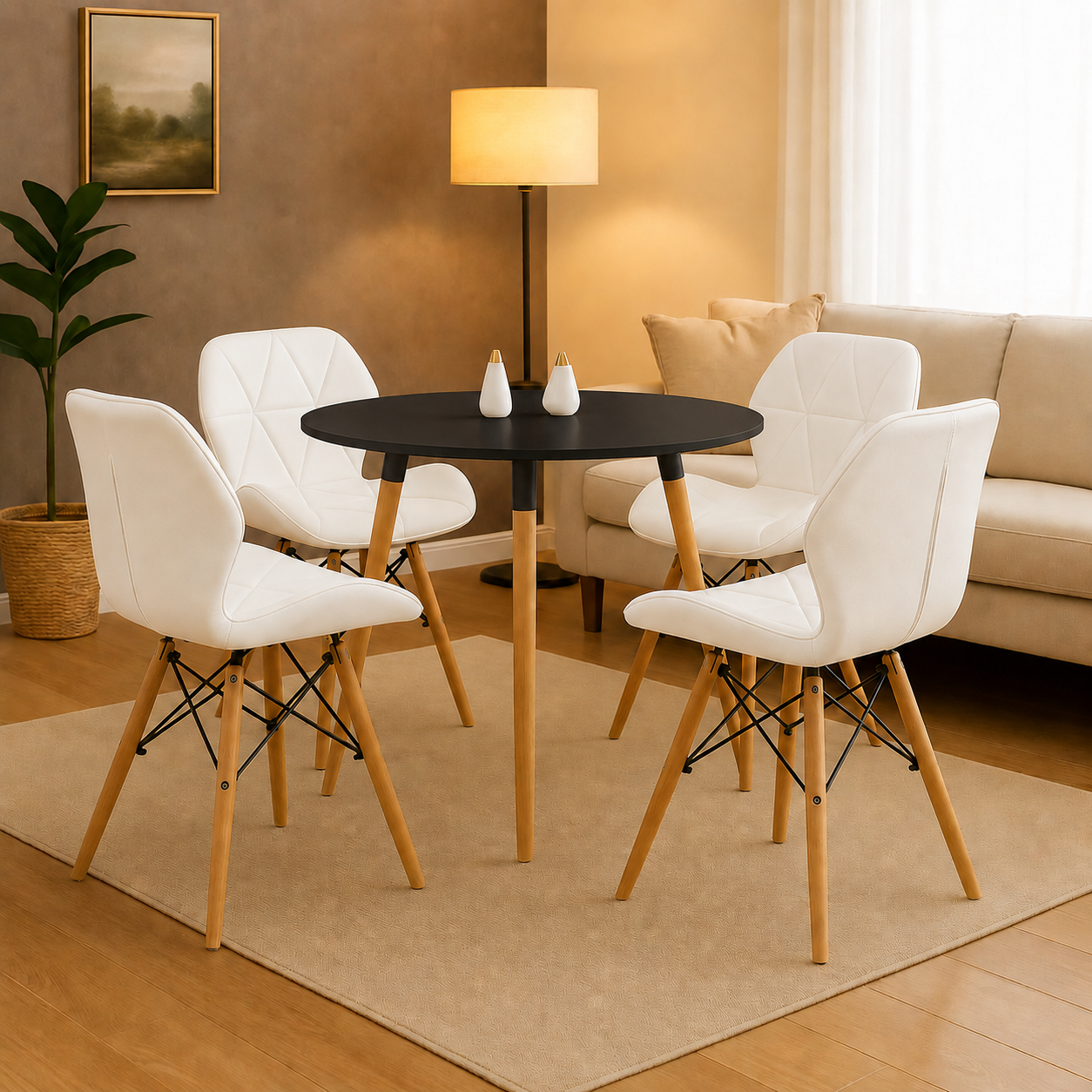 Mesa Emma de 3 soportes con sillas Mariposa Premium