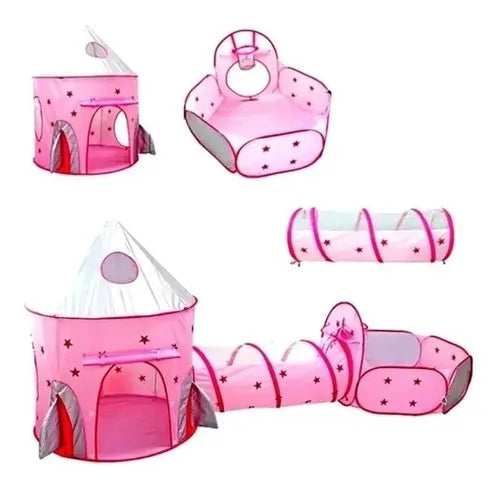 Carpa Castillo 3 En 1 Túnel + Piscina