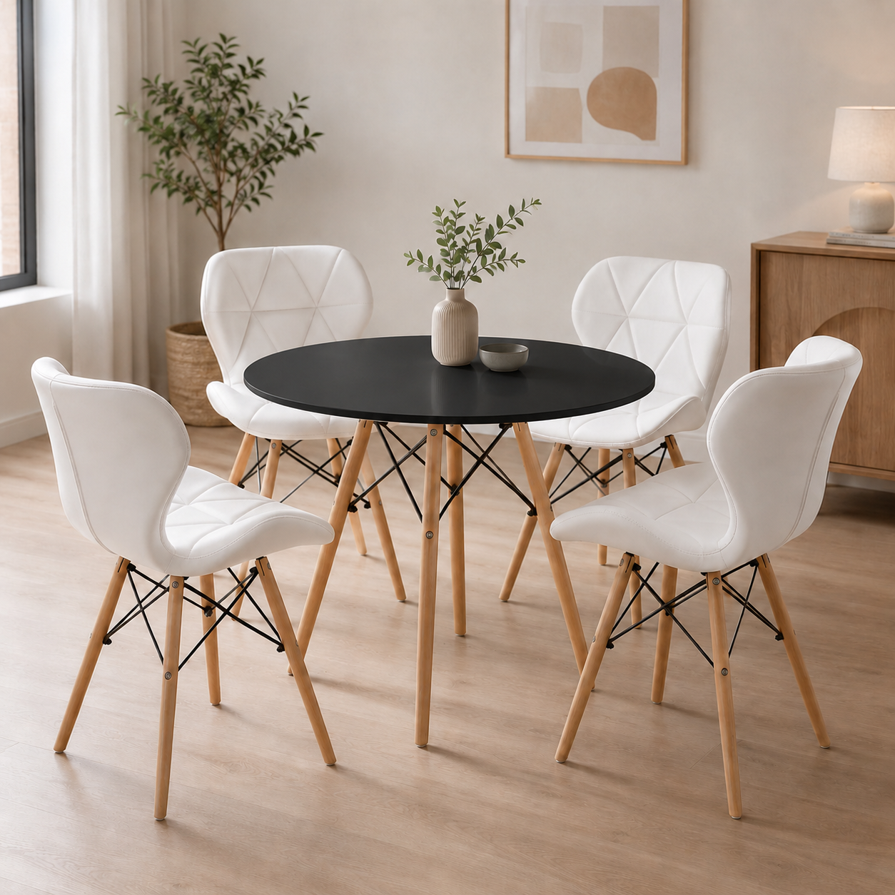 Comedor Minimalista Eames con silla Mariposa Premium