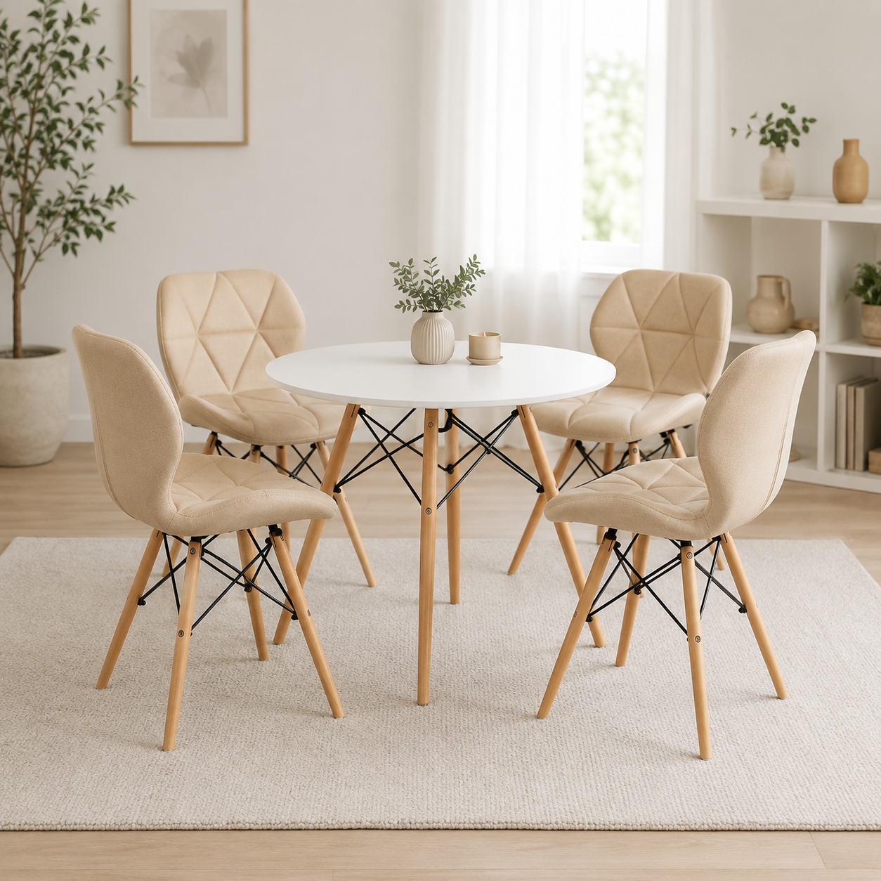 Comedor Minimalista Eames con silla Mariposa Premium
