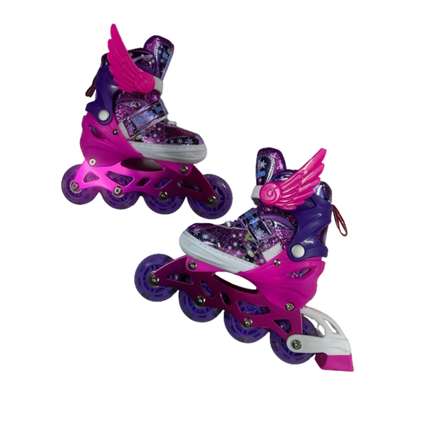 Kit Patines Niña Con Luces, Casco Y Protecciones