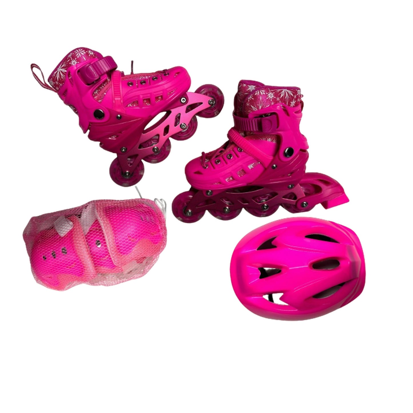 Kit De Patines Ajustables Para Niña Con Casco Y Protecciones
