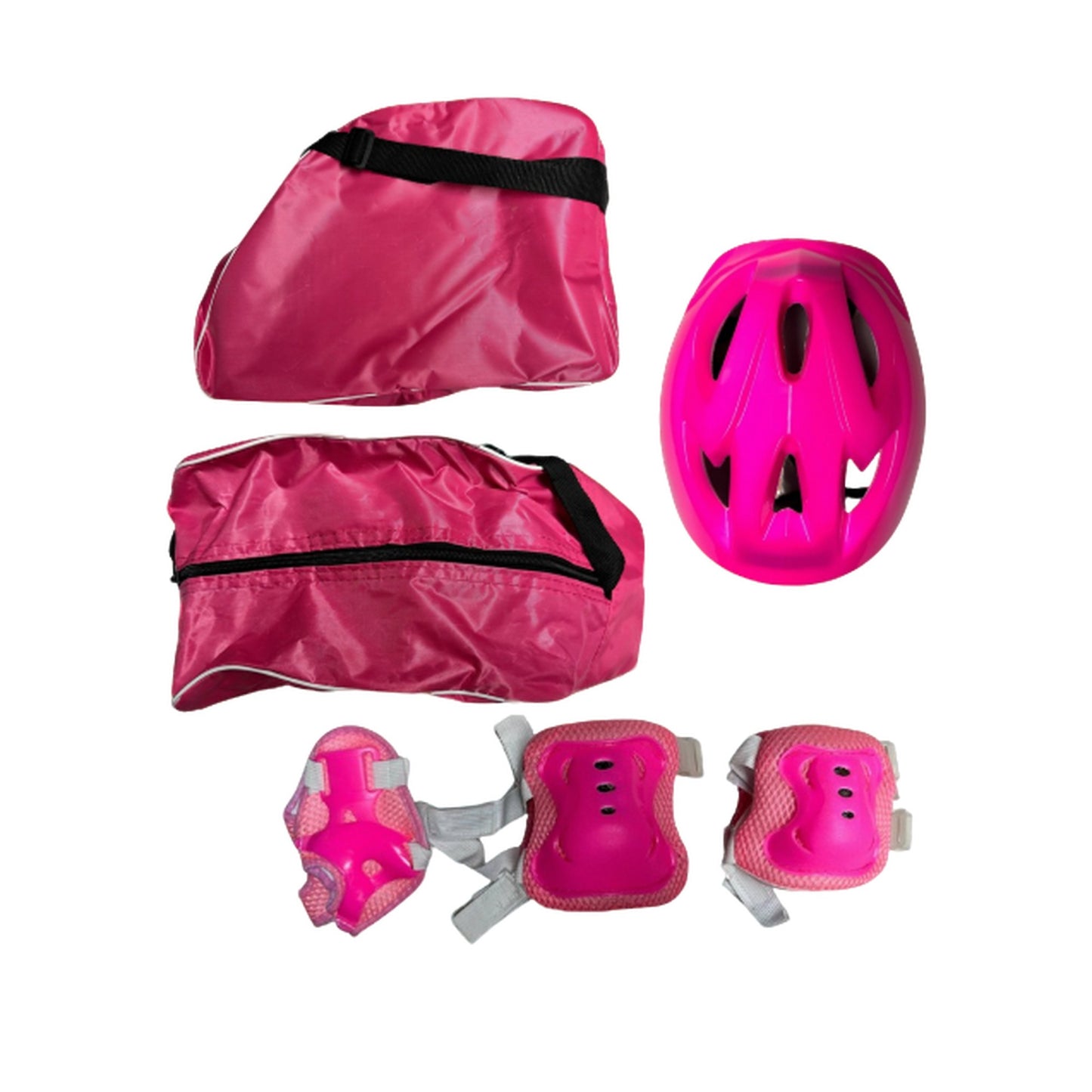 Kit De Patines Ajustables Para Niña Con Casco Y Protecciones