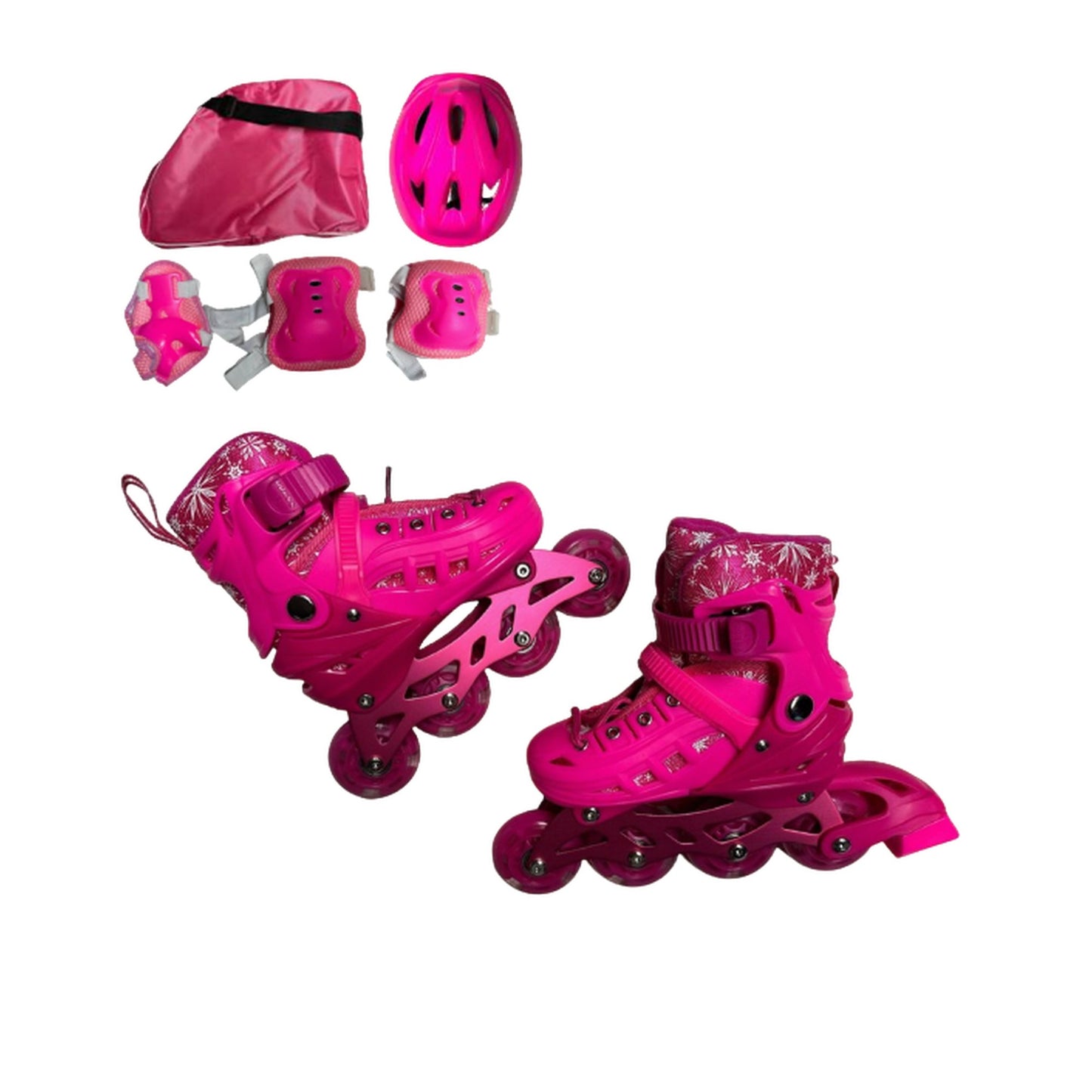 Kit De Patines Ajustables Para Niña Con Casco Y Protecciones