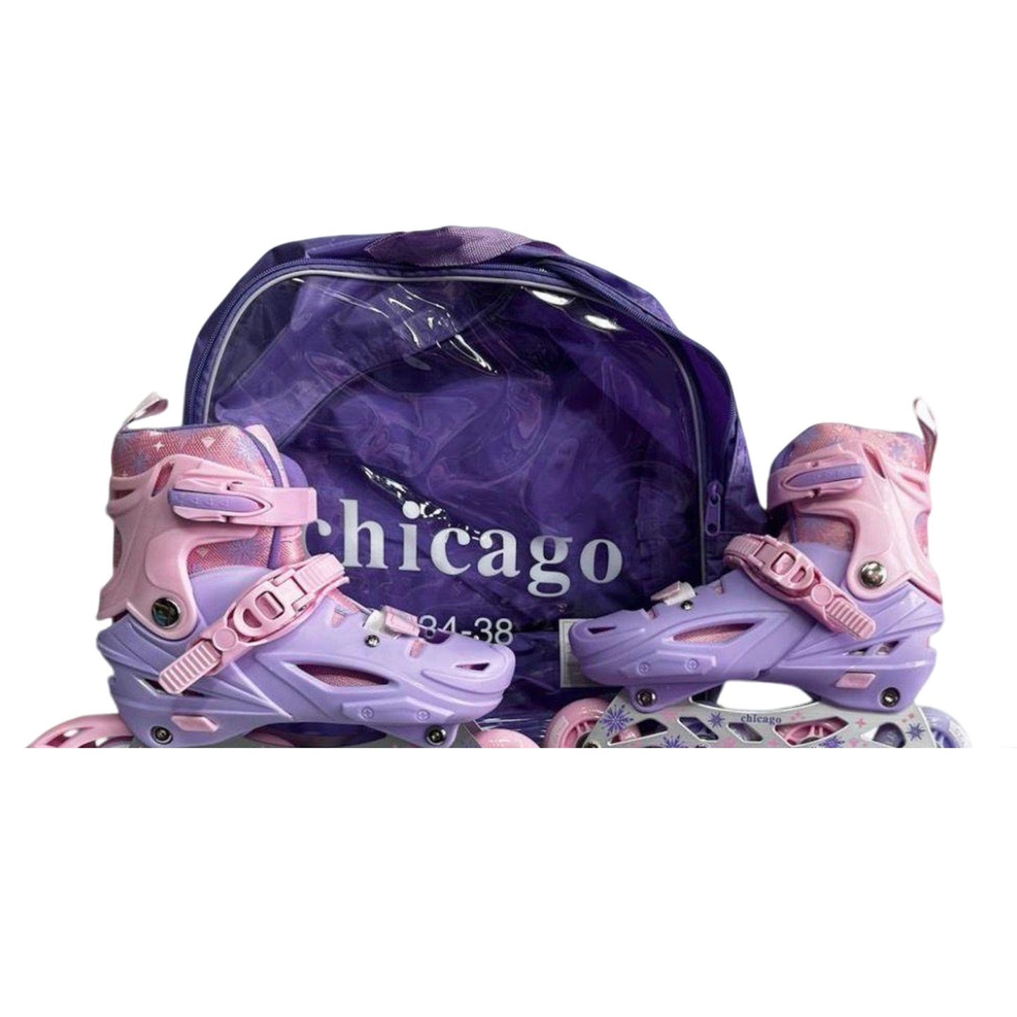 Patines Chicago Rosados Con Luces Y Freno