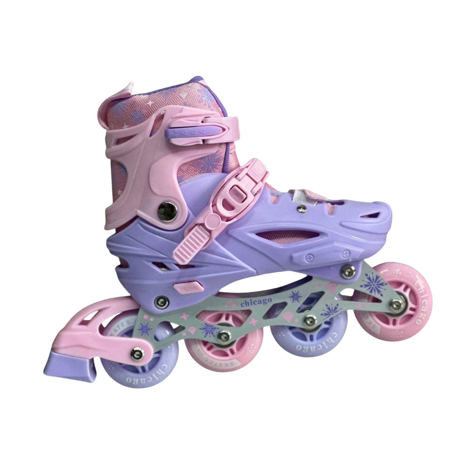 Patines Chicago Rosados Con Luces Y Freno