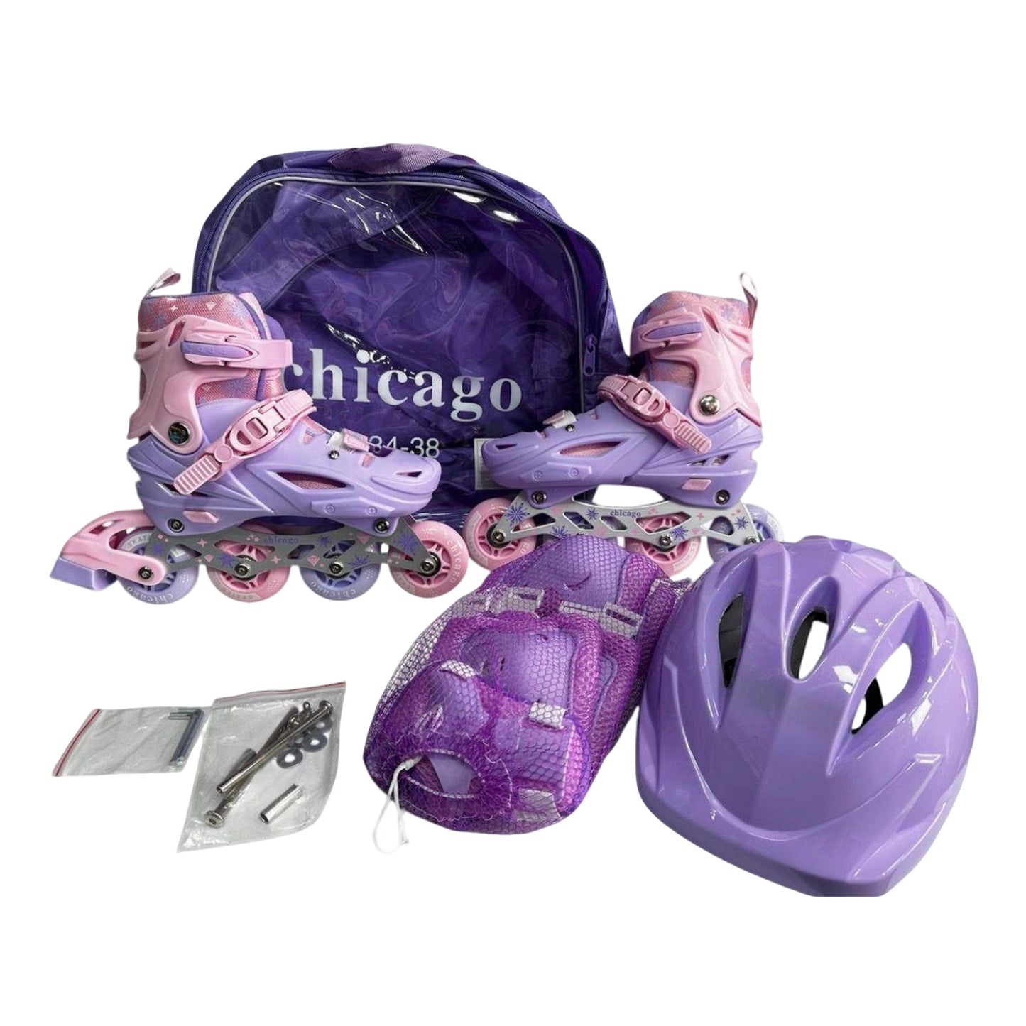 Patines Chicago Rosados Con Luces Y Freno