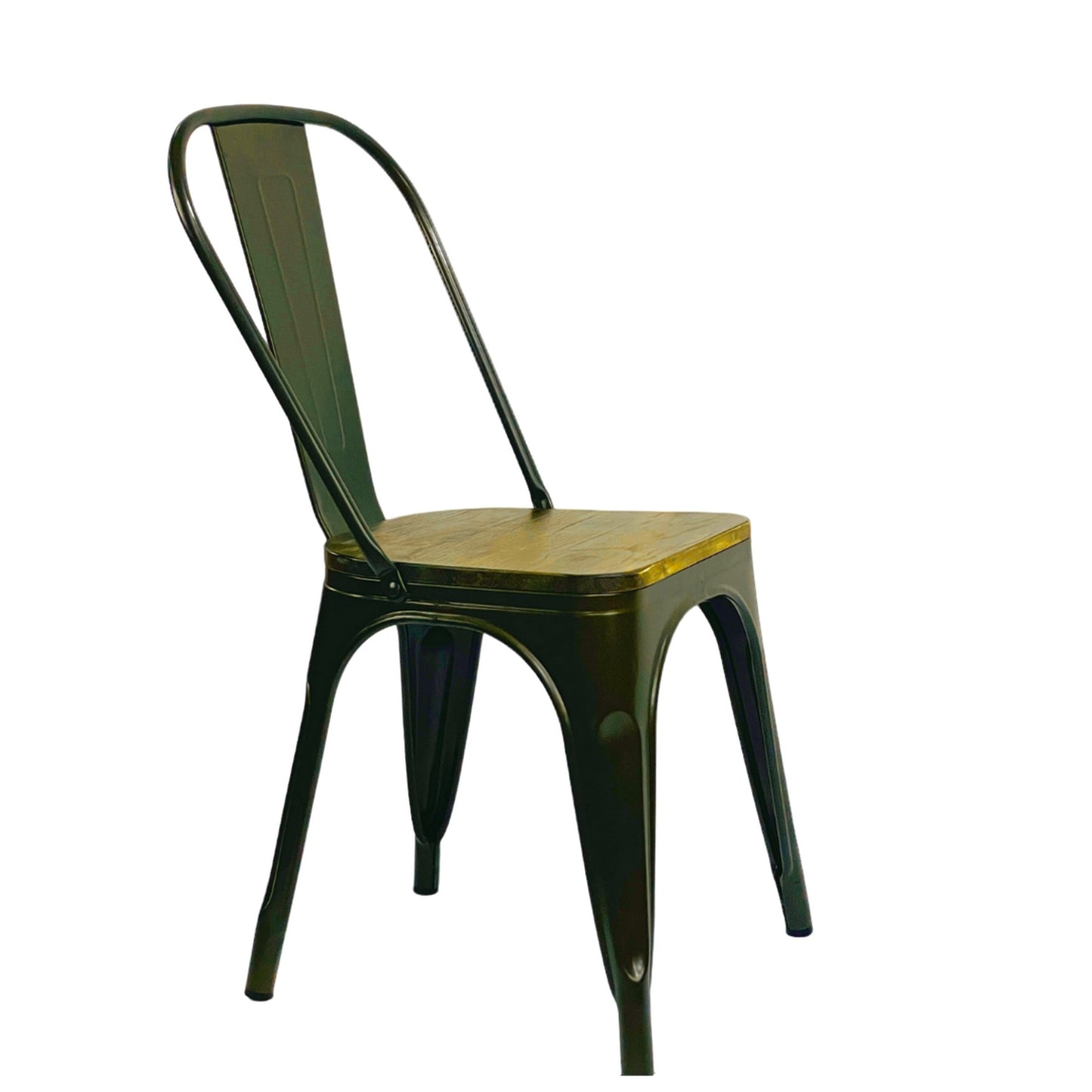 Silla Metálica Tolix Asiento Madera