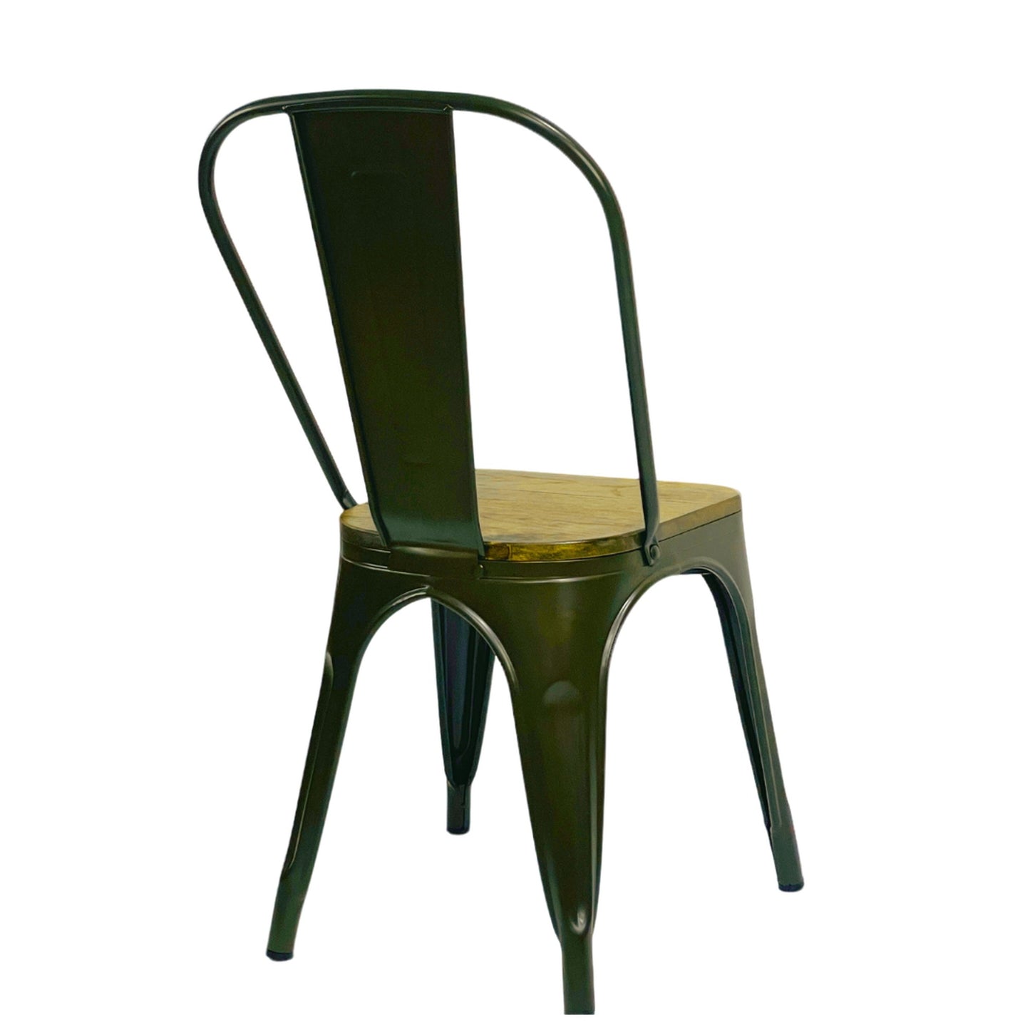 Silla Metálica Tolix Asiento Madera