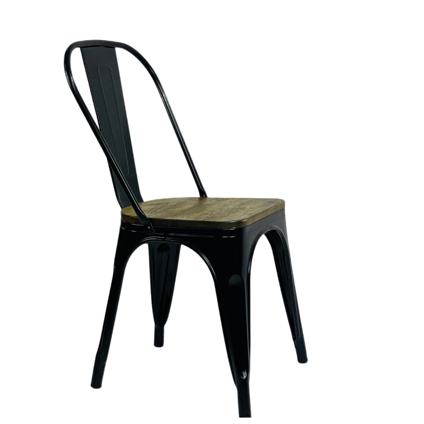 Silla Metálica Tolix Asiento Madera