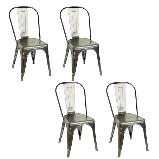Silla Metálica Industrial Tolix Raw, set x4