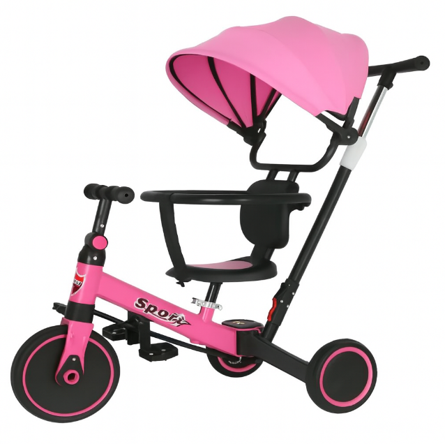 Triciclo Infantil 6 En 1 Ajustable Con Protector Y Manija