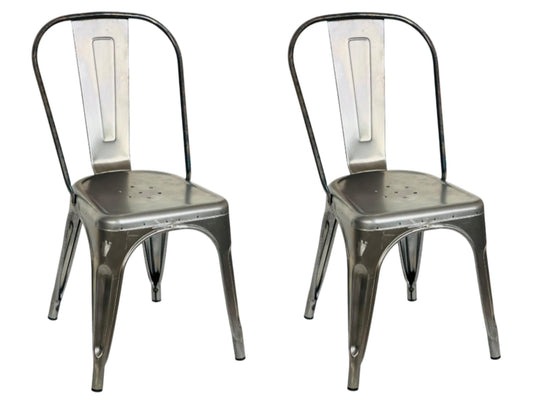Silla Metálica Industrial Tolix Raw, Set x2